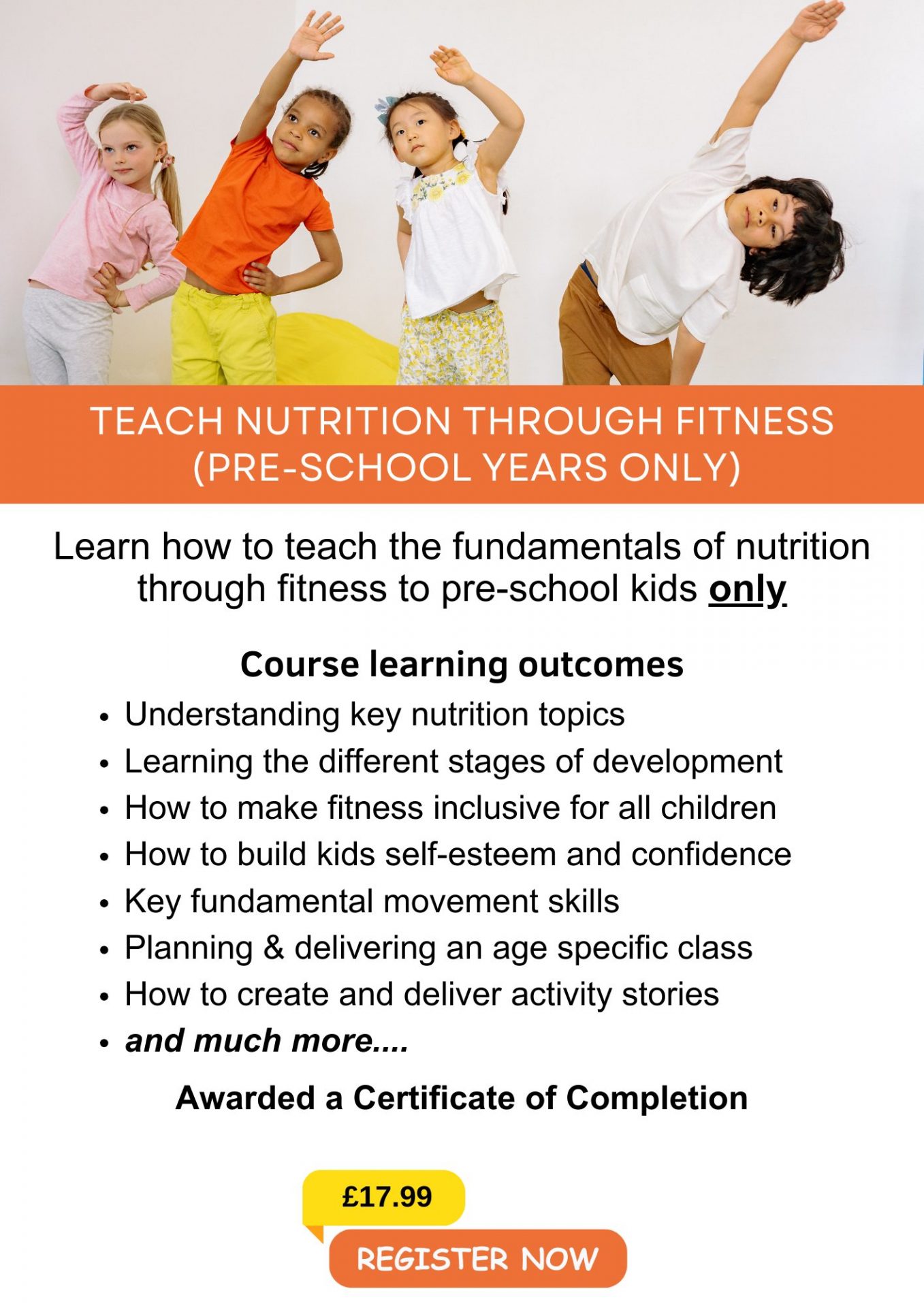 Early Years Online Course in fitness and nutrition